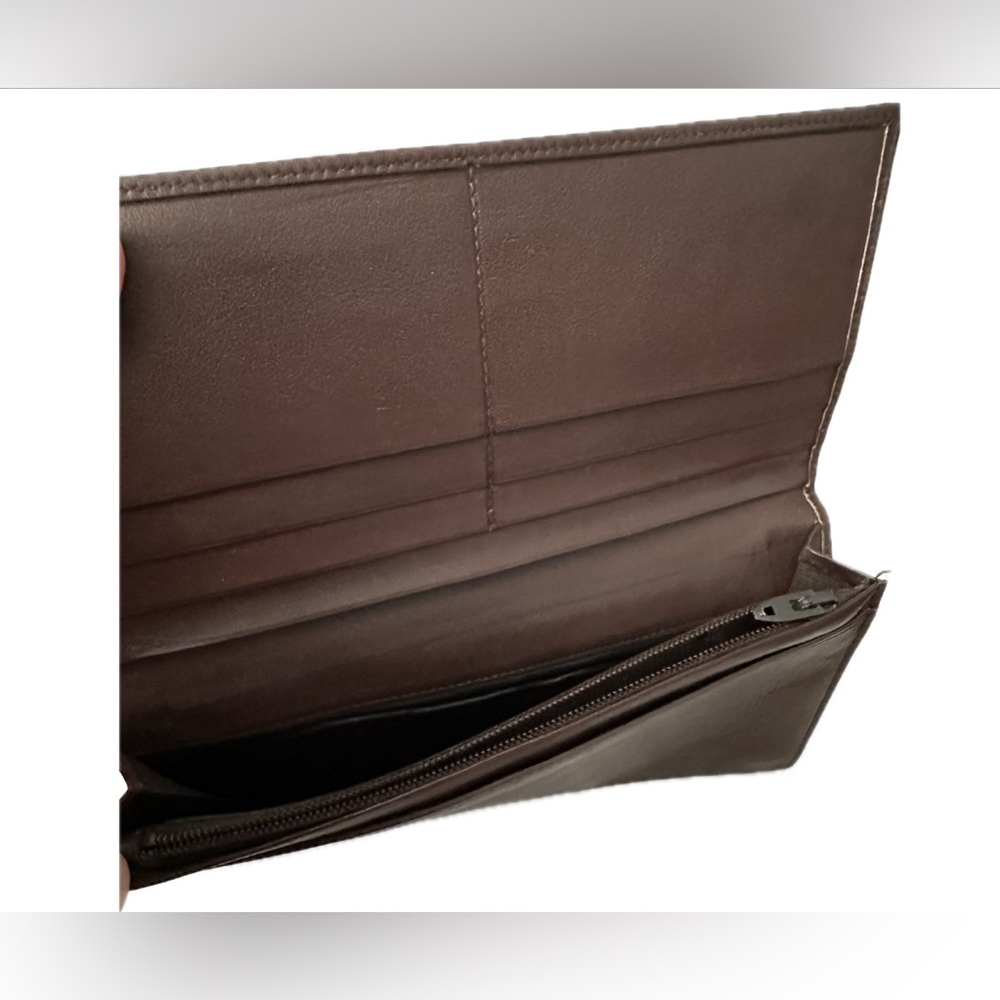 Vintage Celine Long Bifold Wallet Crafted from Bordeaux Red Leather 7.25”x3.5” - Picture 2 of 5
